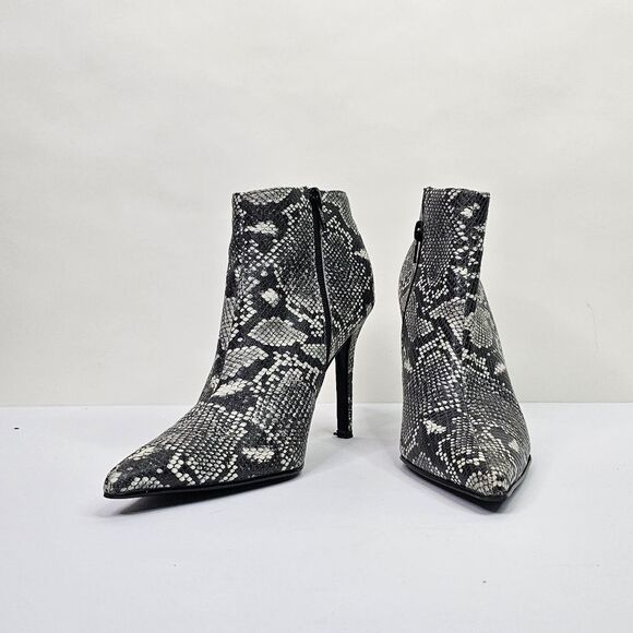 Colin Stuart Python Printed Leather Booties - Picture 1 of 10